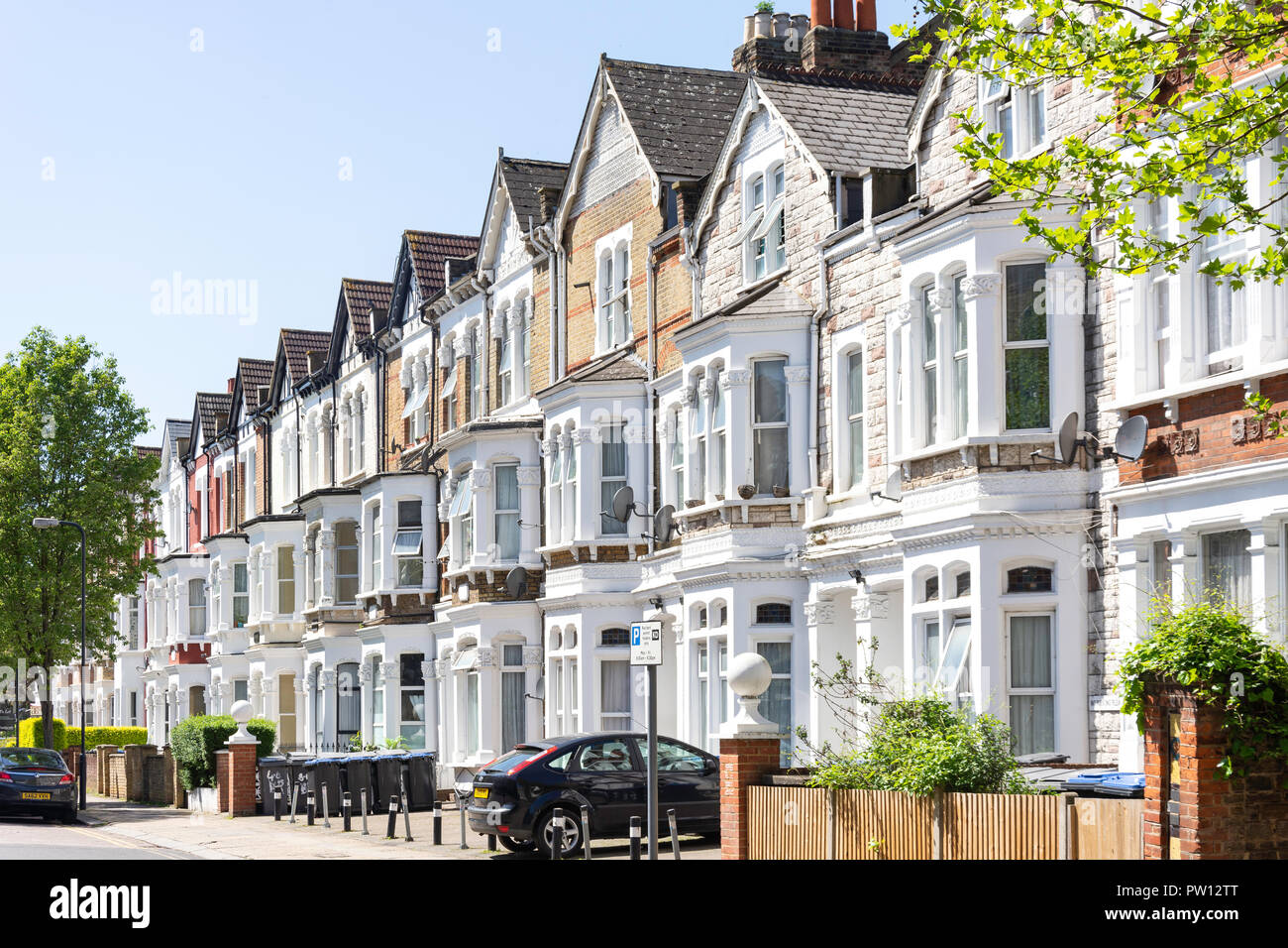 Victorian terraced houses, Burton Road, Kilburn, London Borough of