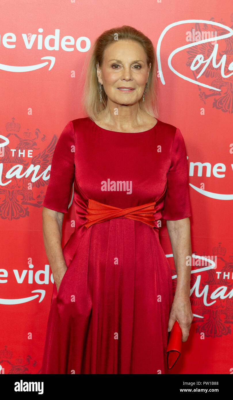 New York, USA - October 11, 2018: Marthe Keller wearing dress by Paule KA and purse by Yves Renard attends Amazon Prime Premiere of The Romanoffs at Russian Tea Room Credit: lev radin/Alamy Live News Stock Photo