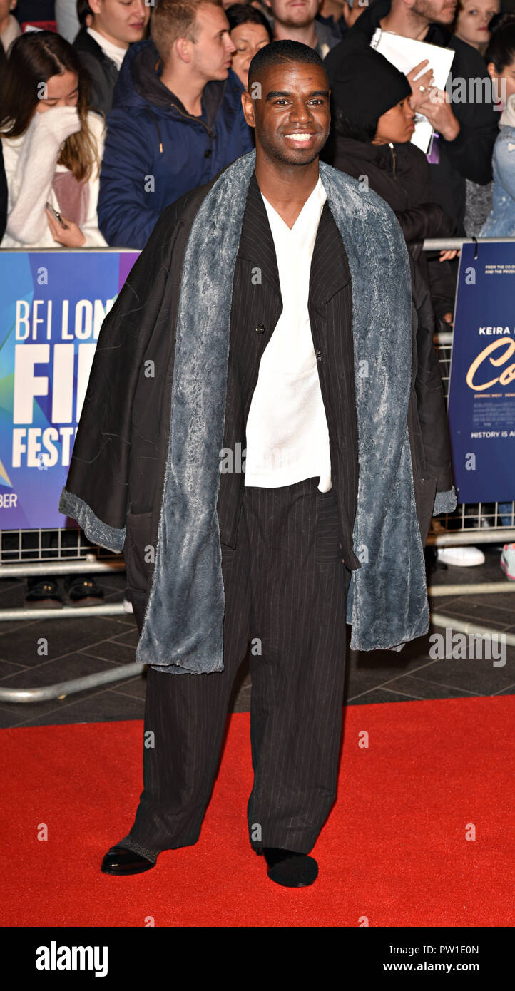 London, UK. 11th Oct 2018. Johnny Palmer at the 62nd BFI London Film Festival: Colette - Patrons gala - at Cineworld Leicester Square, London on Thursday 11 October 2018  Photo by Keith Mayhew Credit: KEITH MAYHEW/Alamy Live News Stock Photo