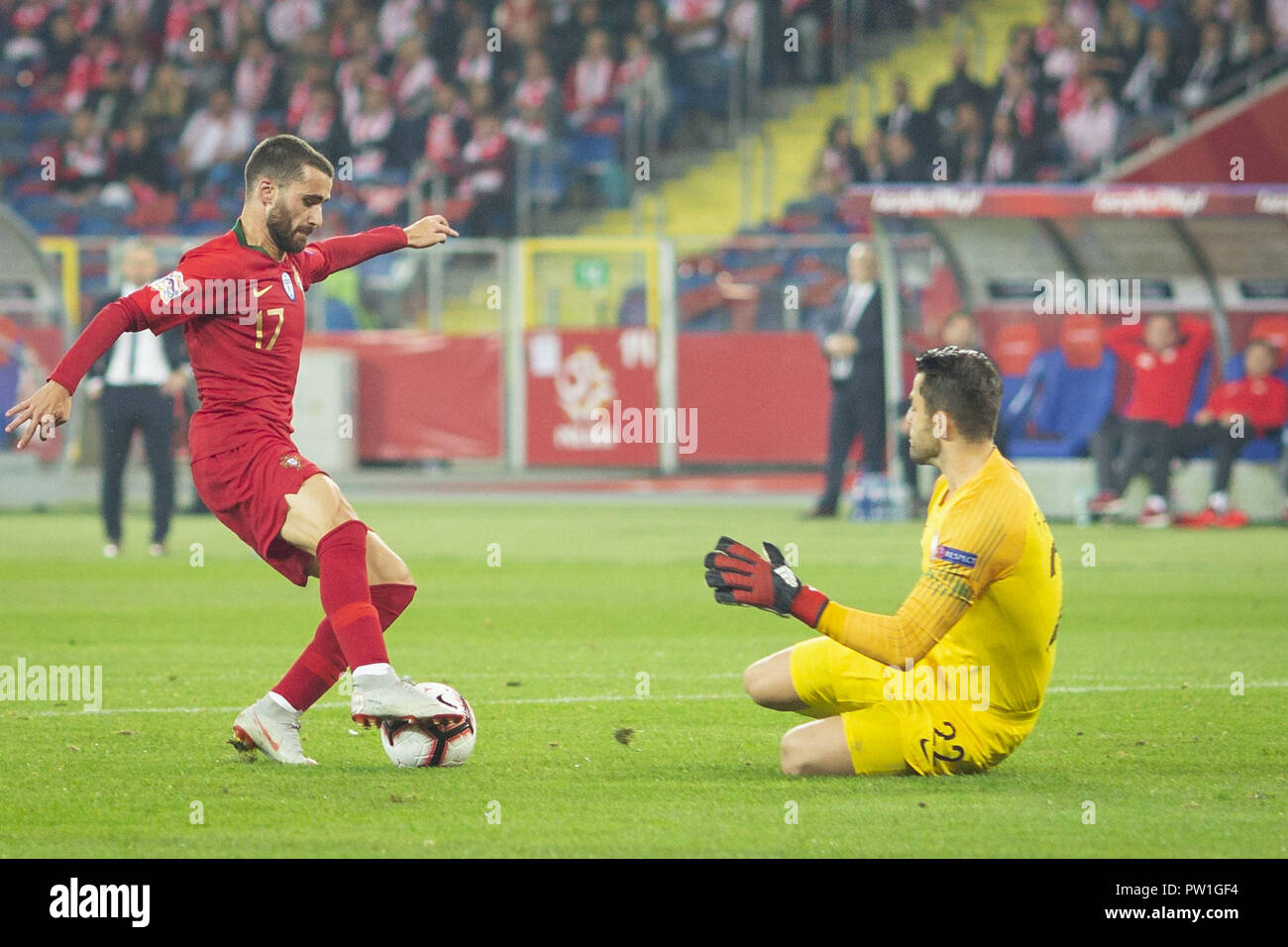 Katowice, Poland. 11th Oct, 2018. Portugal's player Rafa Silva in action during the match between Poland and Portugal for the UEFA Nations League, at Slaski Stadium, in ChorzÃ³w, Poland.Final Score: Poland 2-3 Portugal Credit: Diogo Baptista/SOPA Images/ZUMA Wire/Alamy Live News Stock Photo
