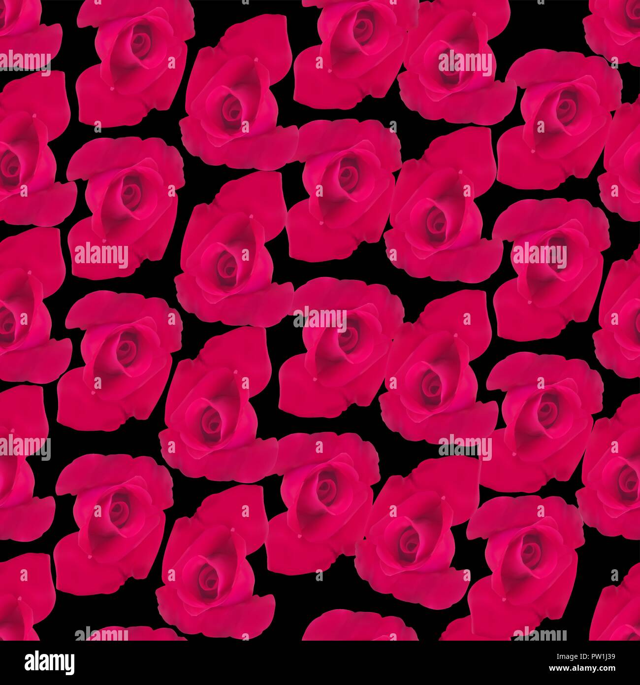 Vector red roses seamless background on a black background prints for ...