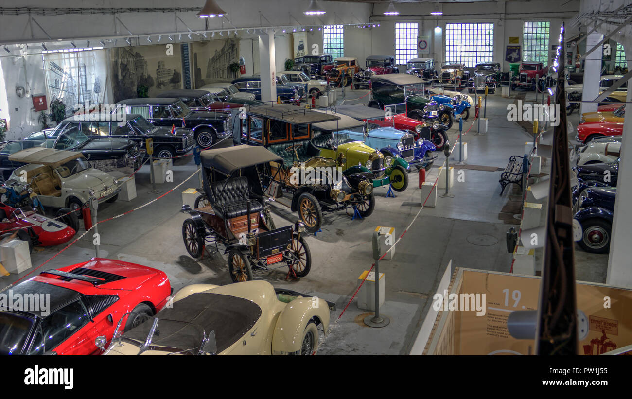 The Automobile Museum, Belgrade, Serbia, August 2018 Vintage cars