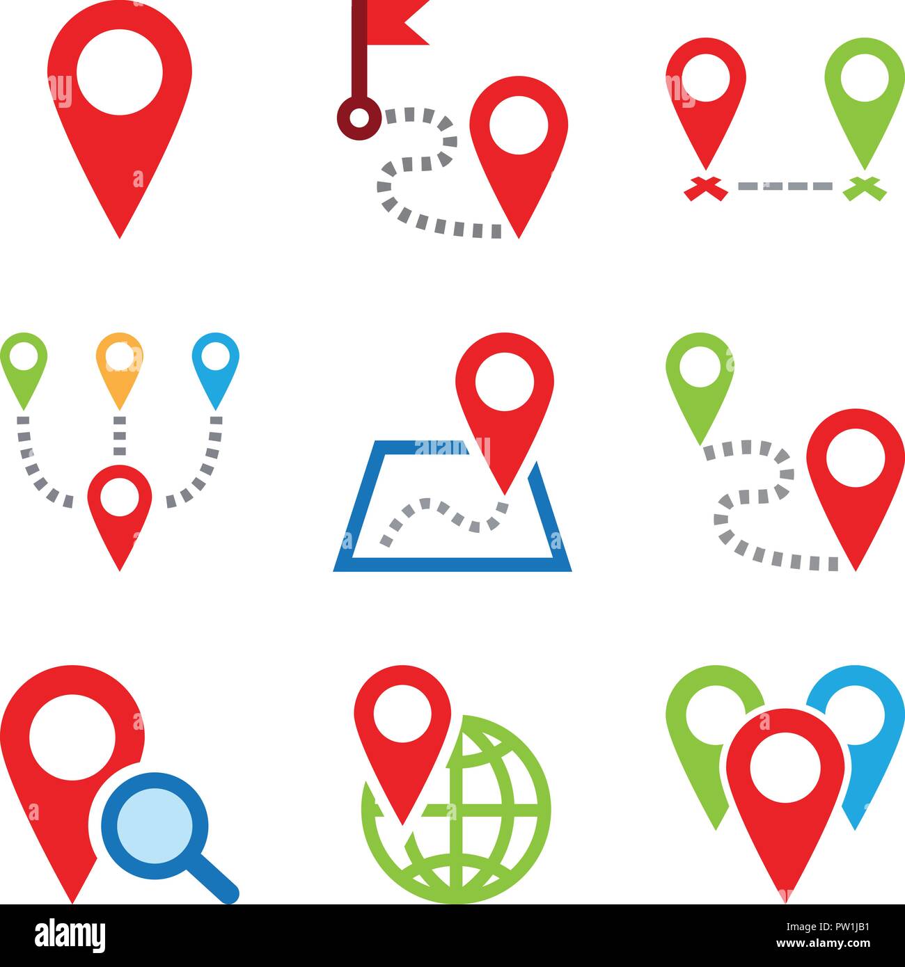 Map pins color Stock Vector Image & Art - Alamy