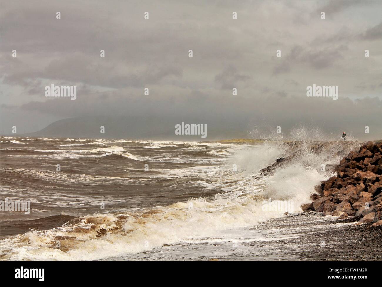 UK Walney Island. Windy weather from Walney Island on the Cumbrian