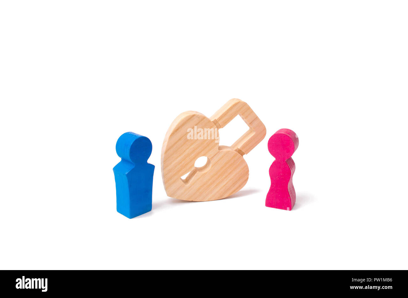 The concept of love, forbidden love. Secret desires and feelings. Scene for St. Valentine's Day. Choosing a gift for a lover A man and a woman are sta Stock Photo