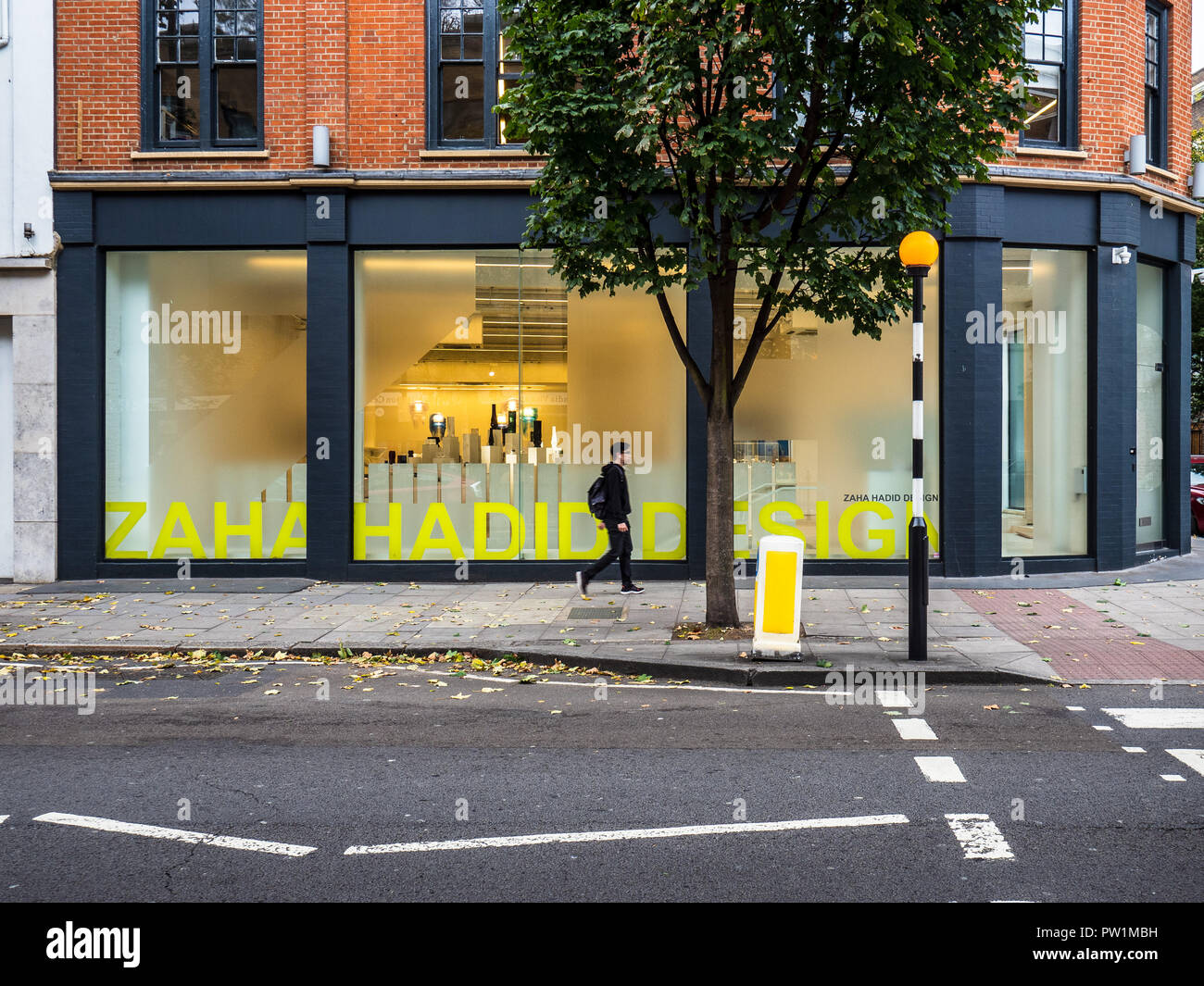 Zaha Hadid Design Store in Goswell Road, Clerkenwell, London. Zaha Hadid Design Shop London. Stock Photo