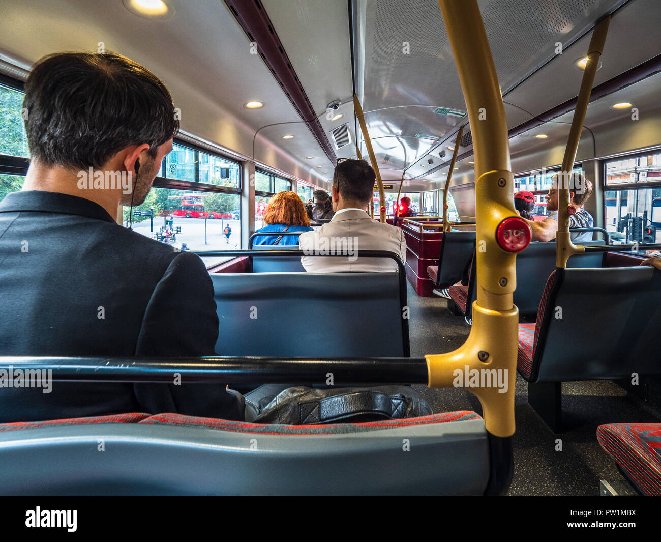 London Bus Top Deck London Routemaster Bus Top Deck passengers on
