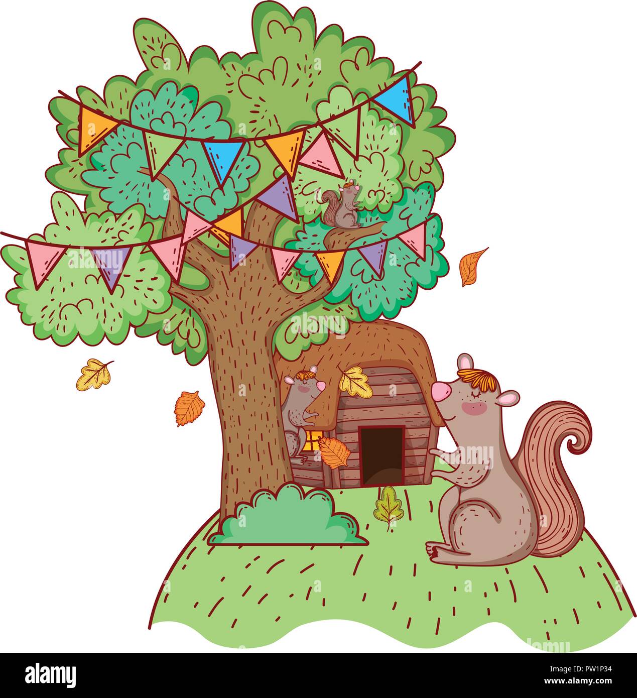 Cute squirrel cartoon Stock Vector Image & Art Alamy
