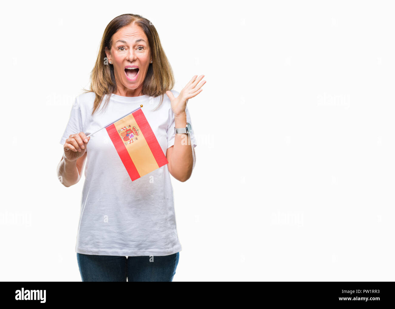 Hispanic senior woman celebrating Cut Out Stock Images Pictures Alamy