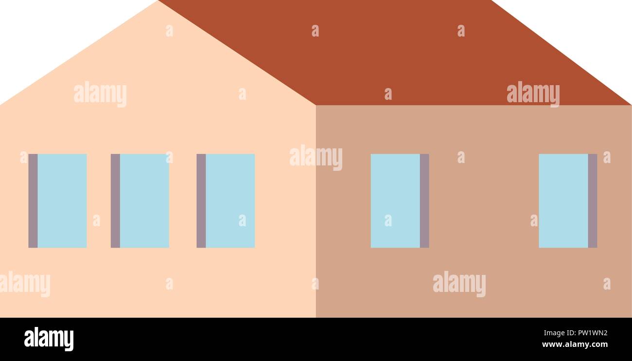 house architecture facade on white background vector illustration Stock ...