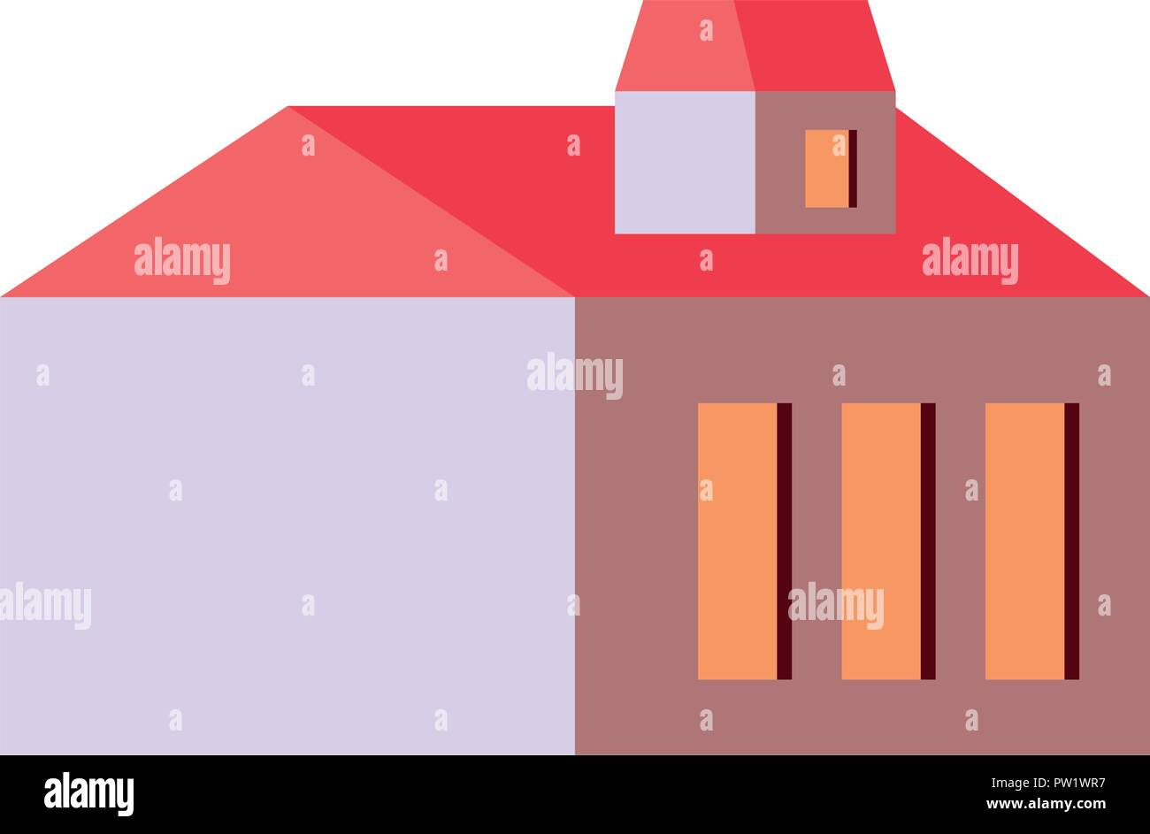 house architecture facade on white background vector illustration Stock ...