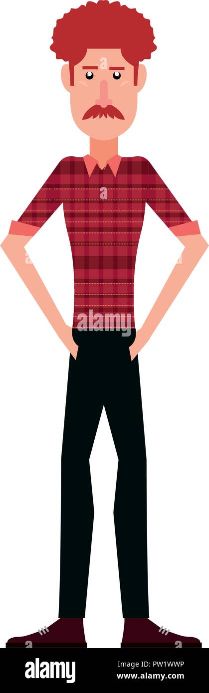man character standing on white background vector illustration Stock ...