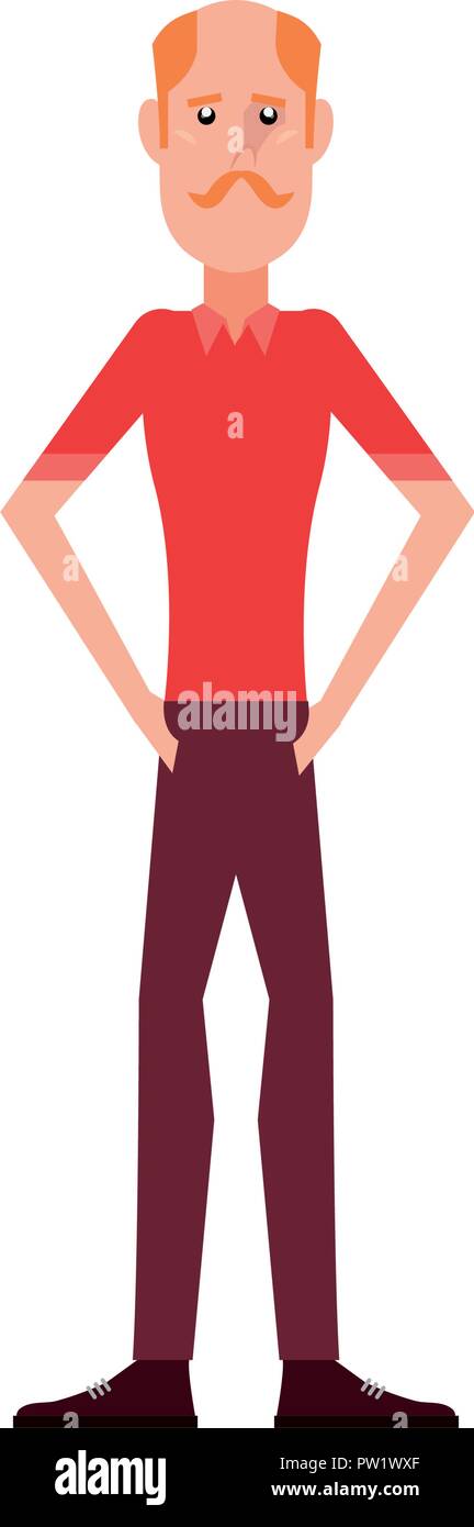 man character standing on white background vector illustration Stock ...
