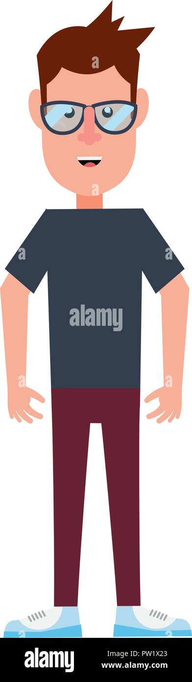 man character standing on white background vector illustration Stock ...