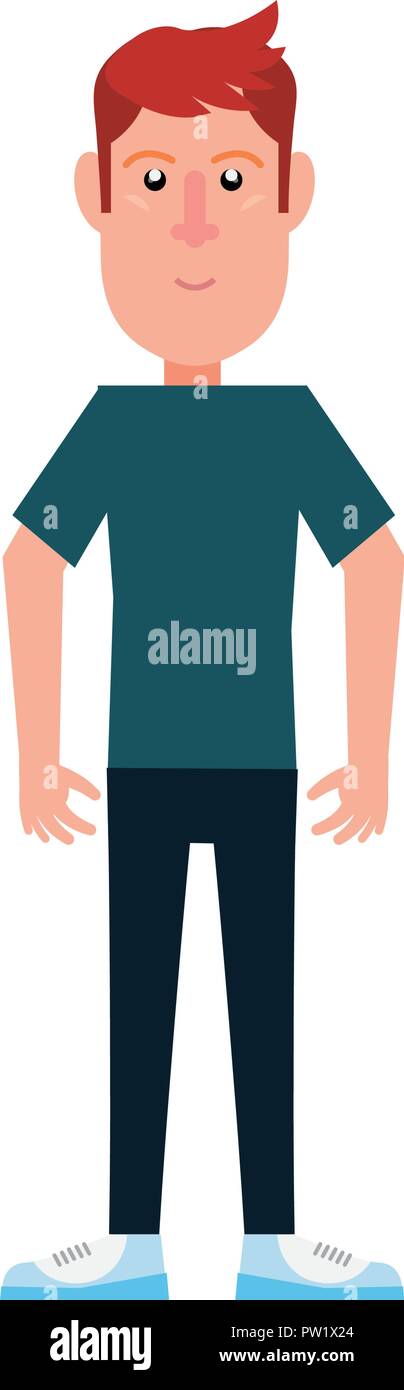 man character standing on white background vector illustration Stock ...