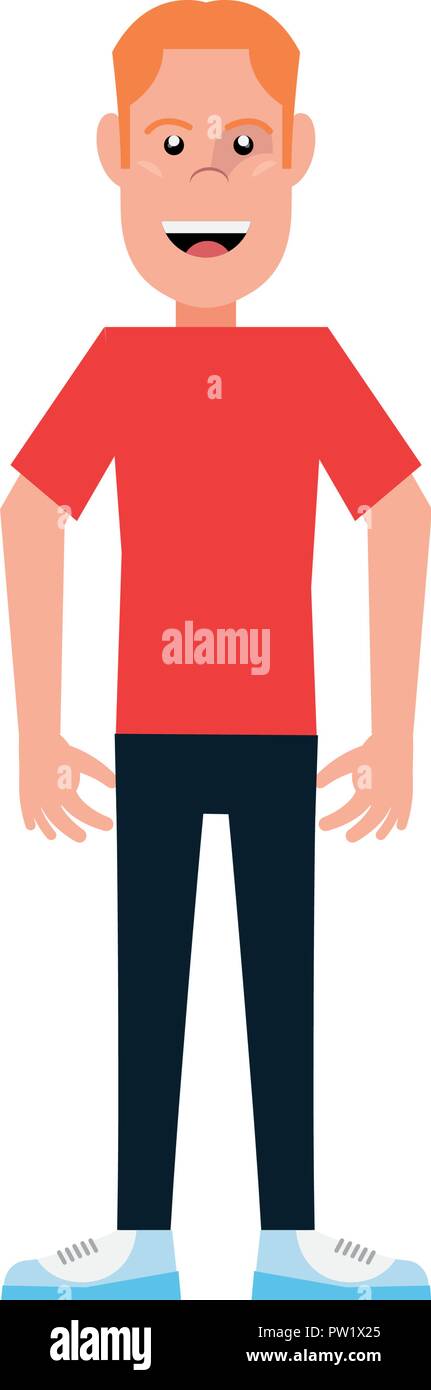 man character standing on white background vector illustration Stock ...