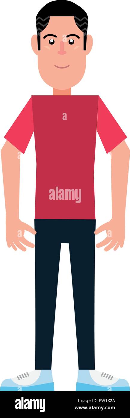 man character standing on white background vector illustration Stock ...
