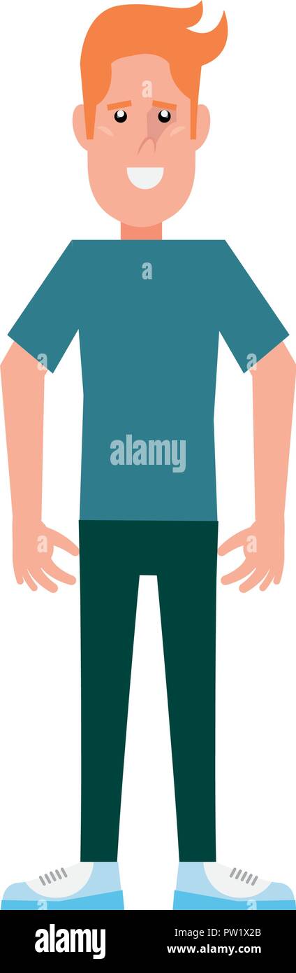 man character standing on white background vector illustration Stock ...