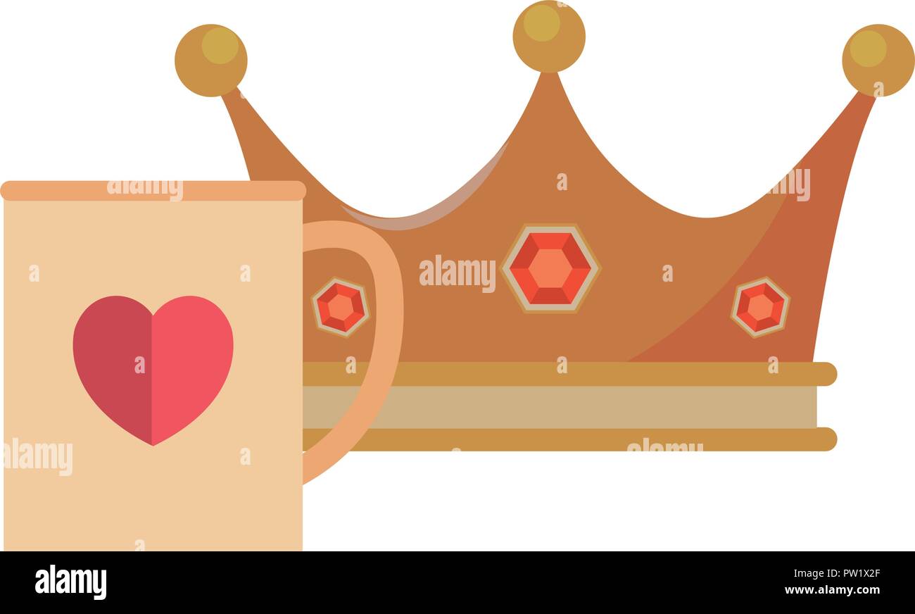 coffee cup and crown fathers day vector illustration Stock Vector Image ...