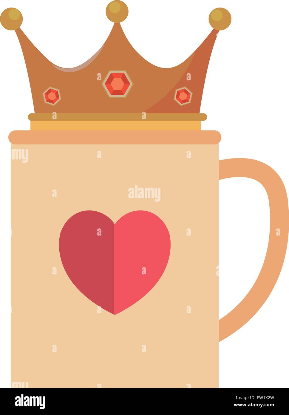 coffee cup love crown fathers day vector illustration Stock Vector ...