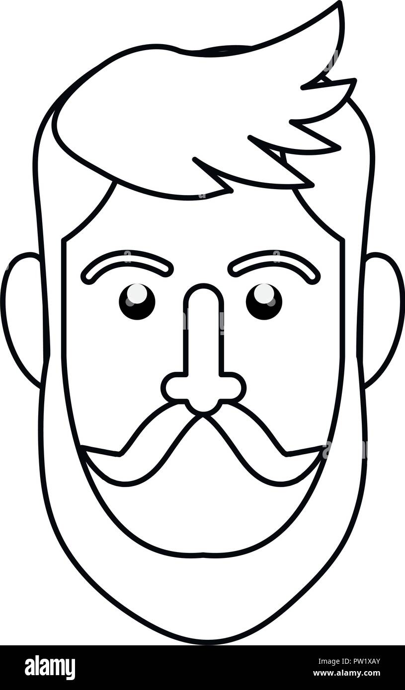 man face outline on white background vector illustration Stock Vector ...