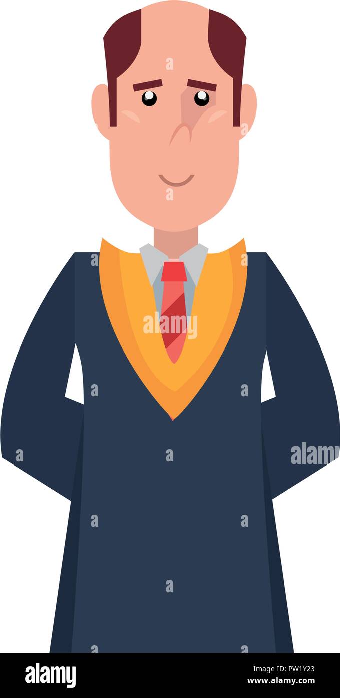 Graduated Person Vector graduate man portrait on white background vector illustration Stock ...