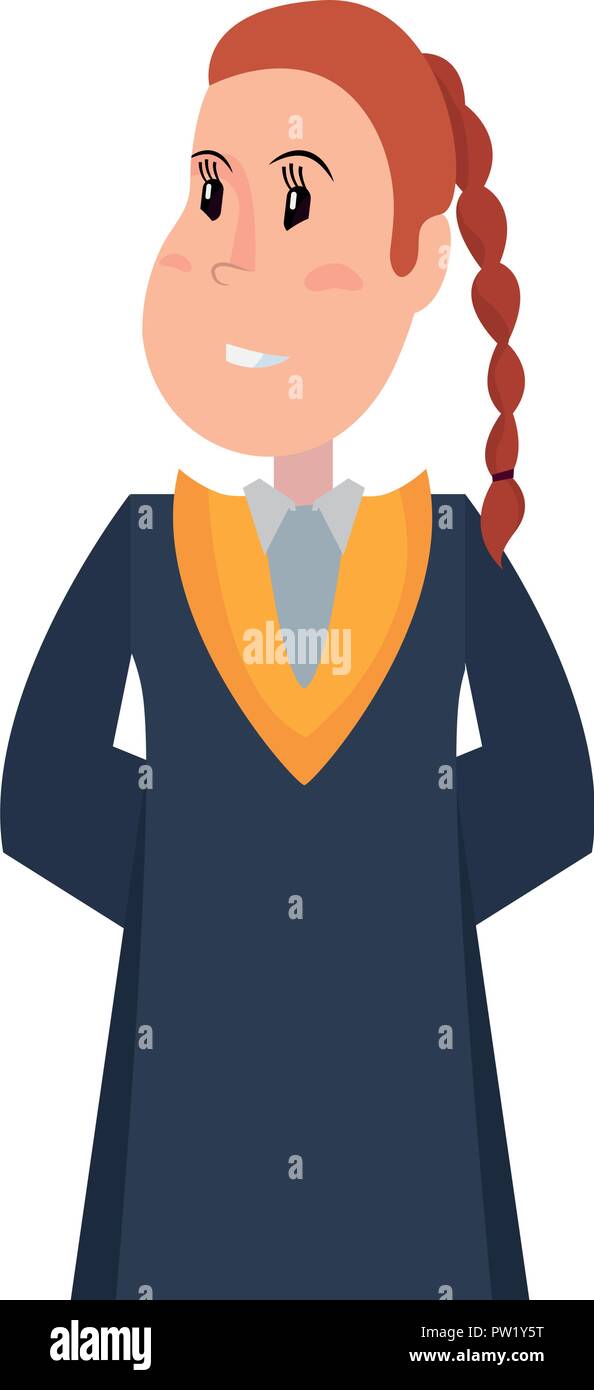 Lady Graduate Vector graduate woman portrait on white background vector illustration Stock ...