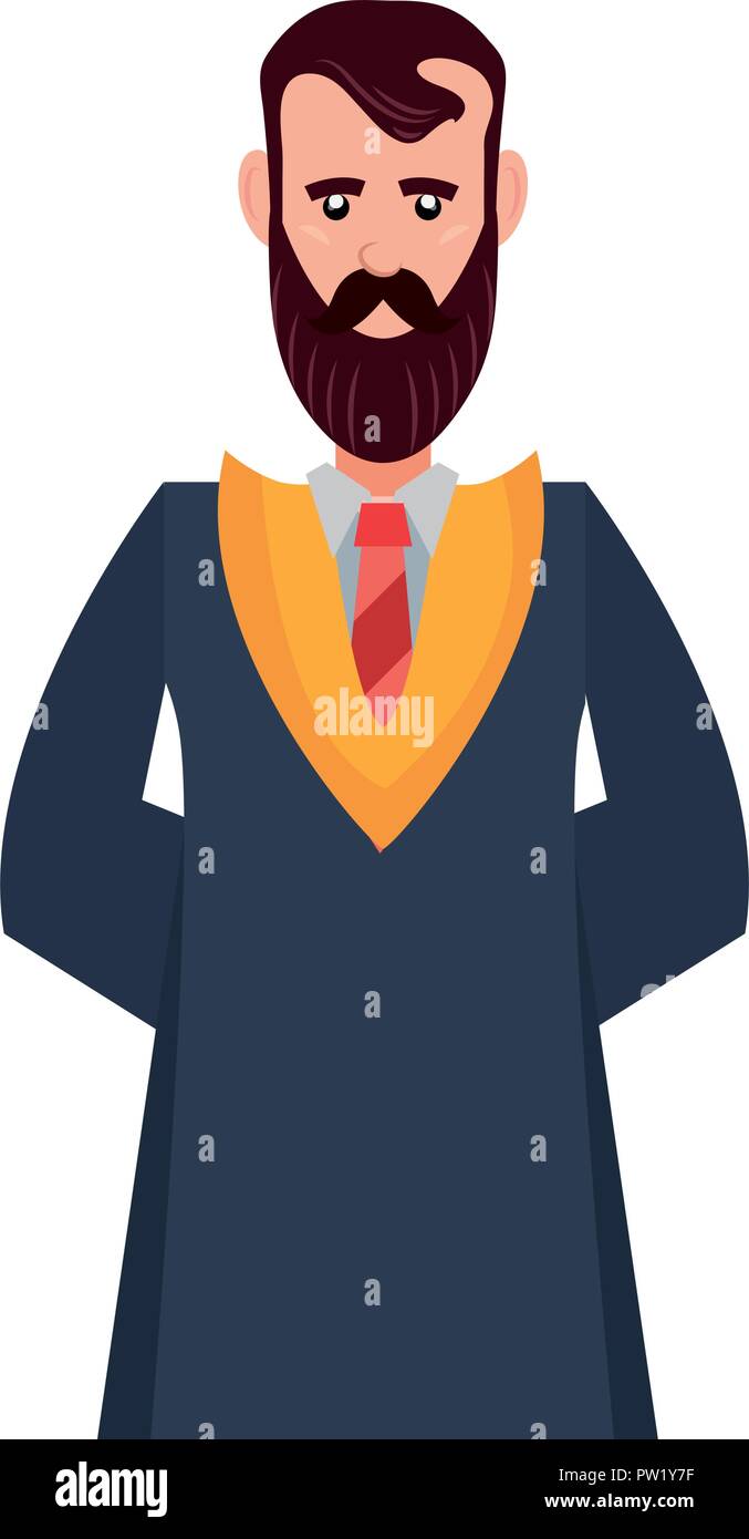 Graduated Person Vector graduate man portrait on white background vector illustration Stock ...