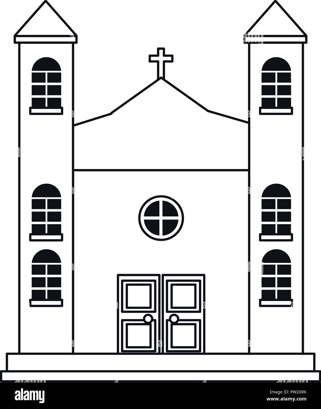 classic church building religion christianity vector illustration Stock ...