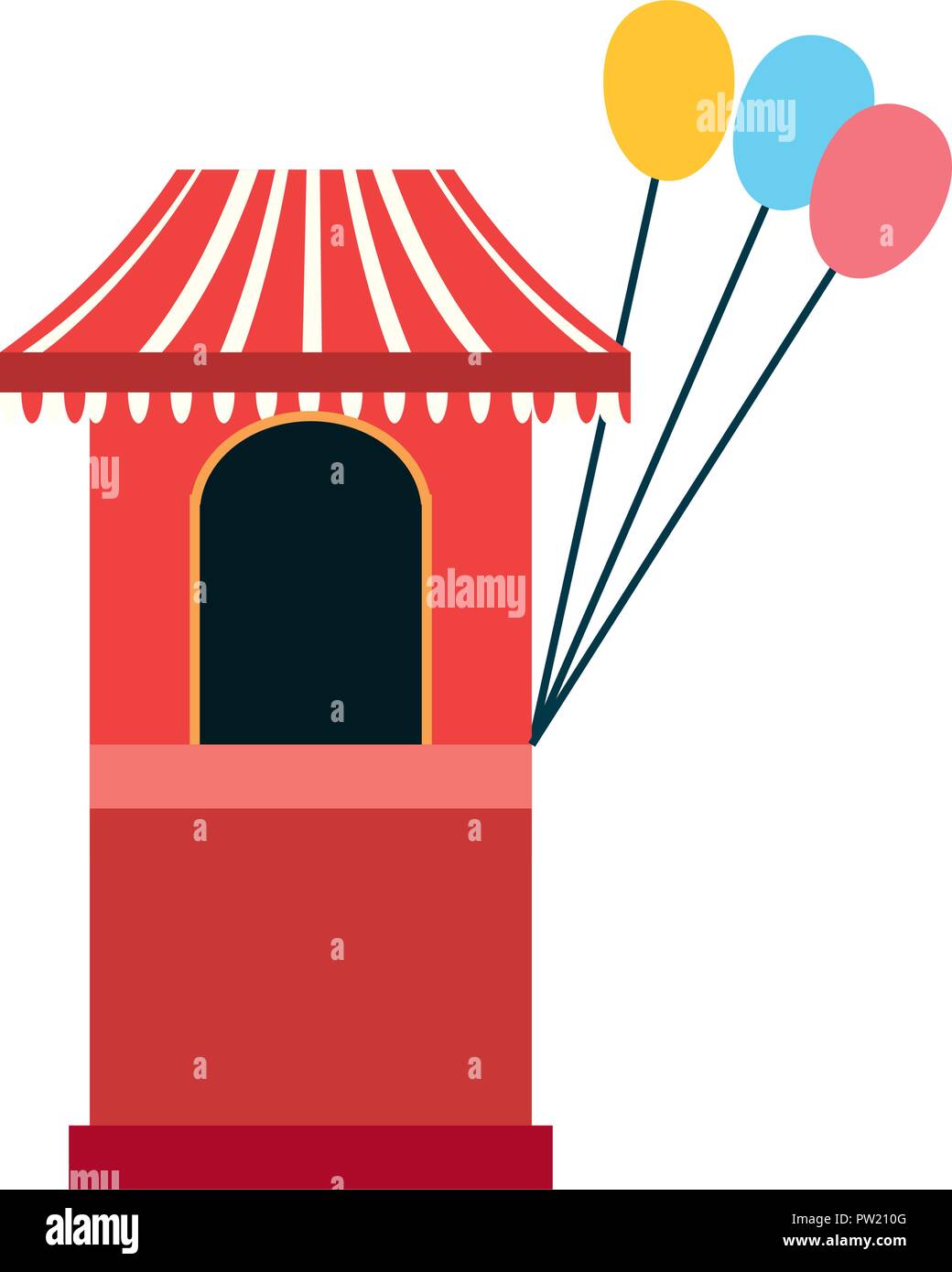 circus booth with balloons carnival festival vector illustration ...