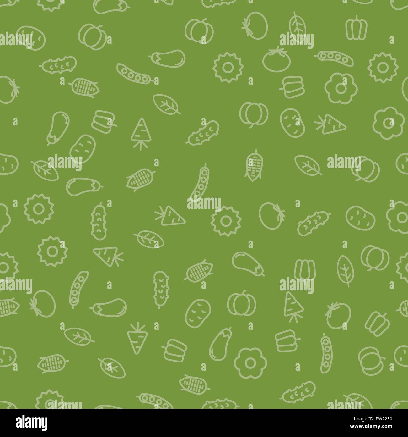 Simple Vegetables Icon Seamless Pattern. Vector Stock Vector Image ...