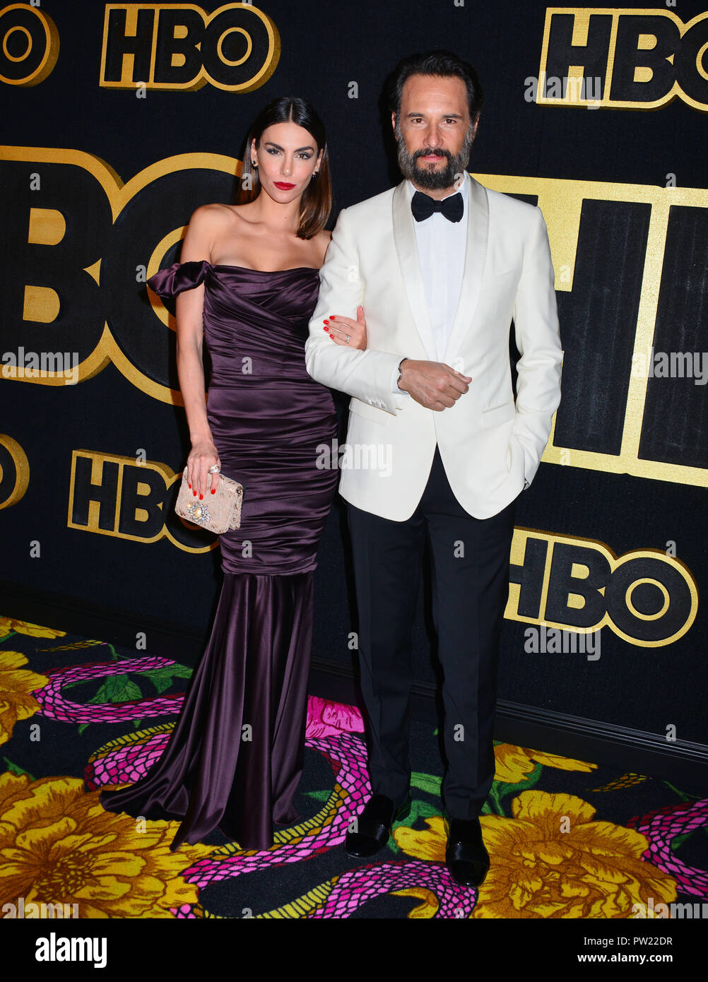 Mel Fronckowiak, Rodrigo Santoro arrives at HBO's Post Emmy Awards