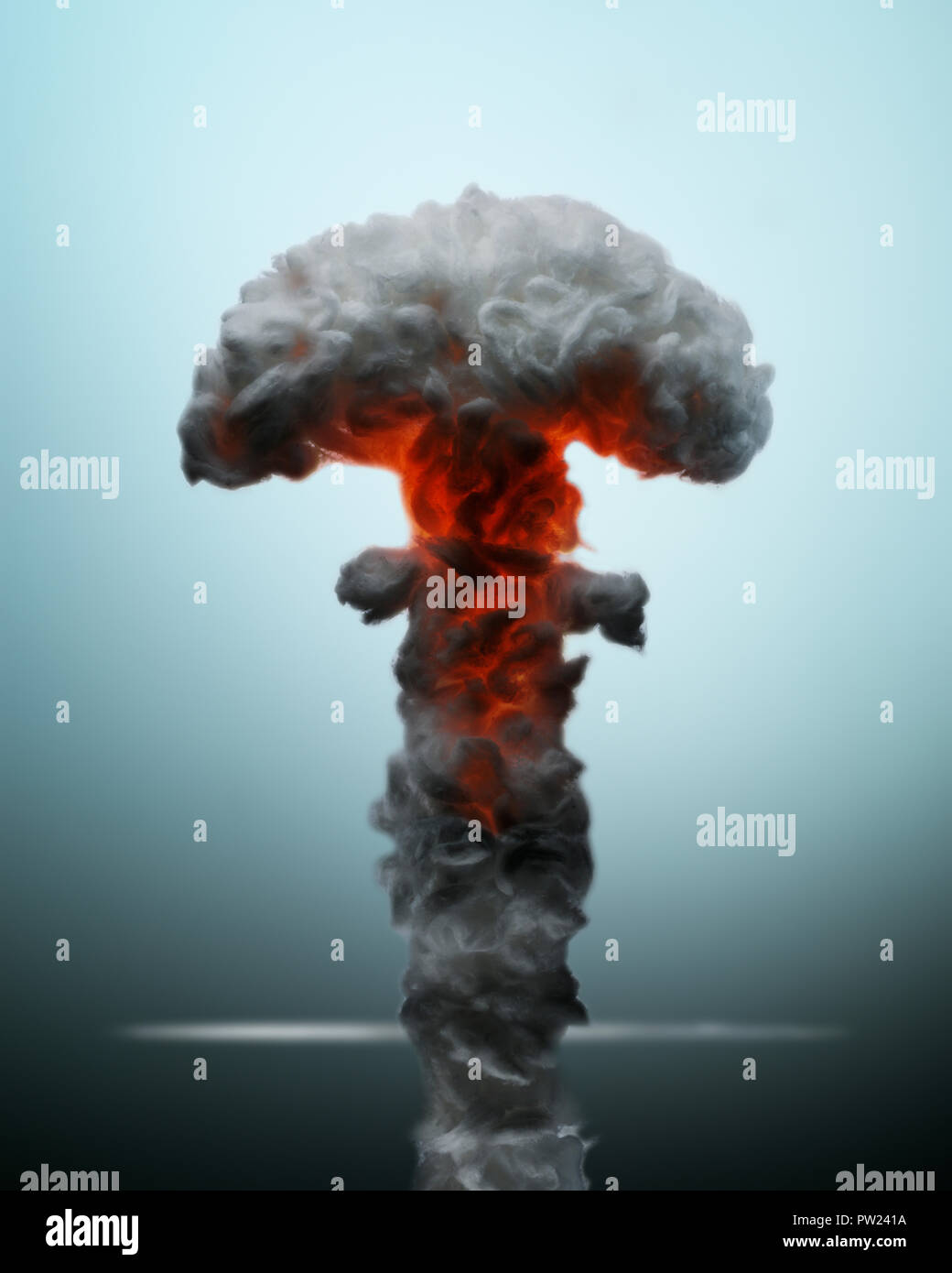 Concept Mushroom Cloud, Nuclear, Explosion, Bomb Stock Photo