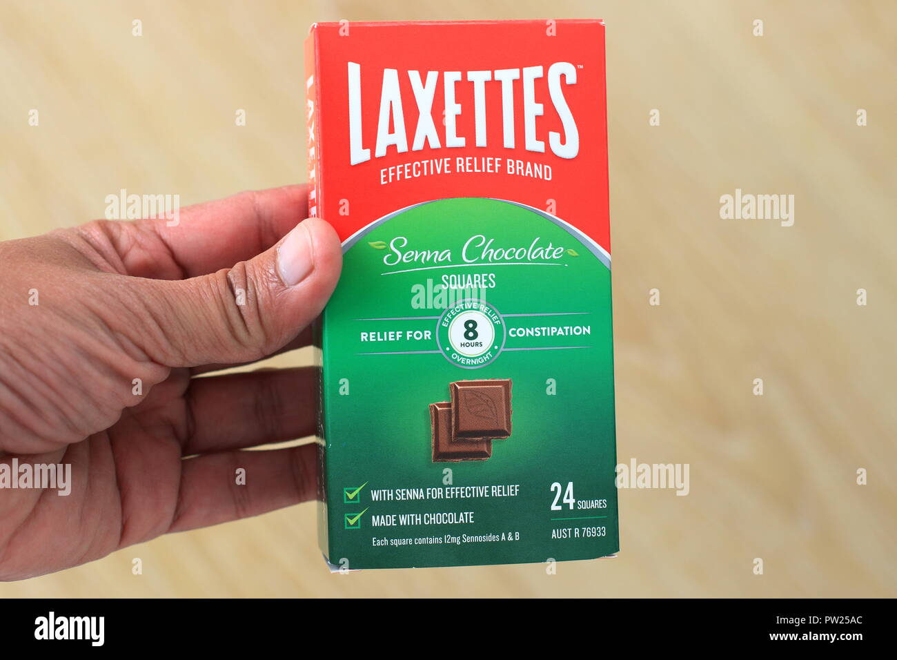 Laxettes Senna Chocolate squares Stock Photo