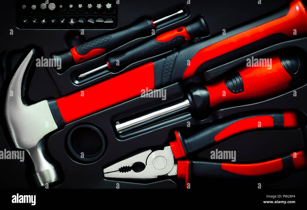 set of different tools for work Stock Photo - Alamy