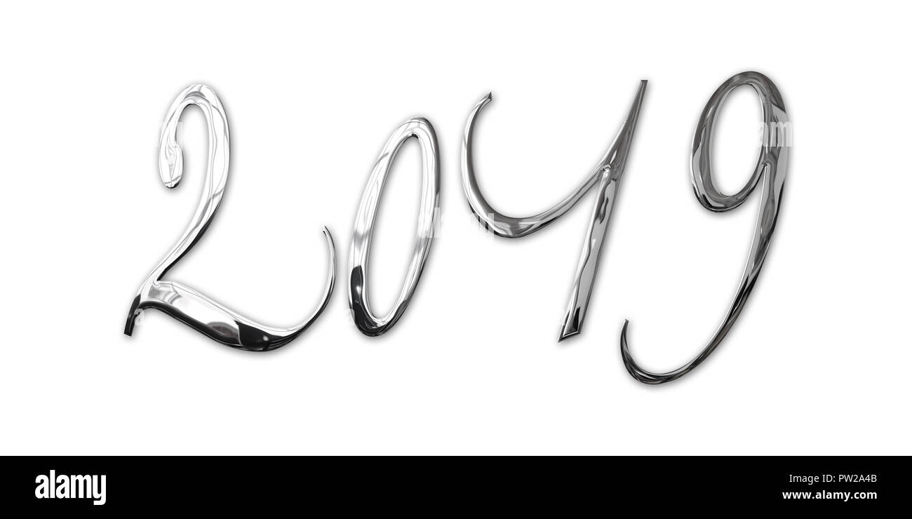 Silver numbers new year hi-res stock photography and images - Alamy