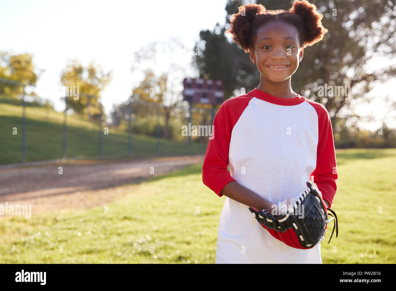 African american girl baseball glove hi res stock photography and