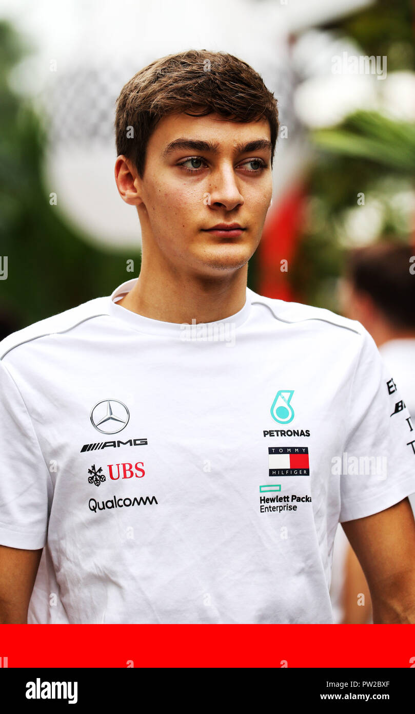 XPB Images via PA Images FILE PHOTO British driver George Russell will race for Williams next season after agreeing a multi-year deal, the Formula One team has announced. George Russell (GBR) Art Grand Prix / Mercedes AMG F1 Reserve Driver. 15.09.2018. Formula 1 World Championship, Rd 15, Singapore Grand Prix, Marina Bay Street Circuit, Singapore, Qualifying Day. Photo credit should read: XPB/Press Association Images. ... Singapore Grand Prix - Qualifying - Marina Bay Street Circuit ... 15-09-2018 ... Singapore ... Singapore ... Photo credit should read: XPB/XPB Images. Unique Reference No. 38 Stock Photo