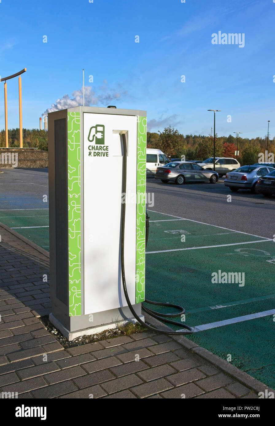 electric car charging station, Finland Stock Photo Alamy