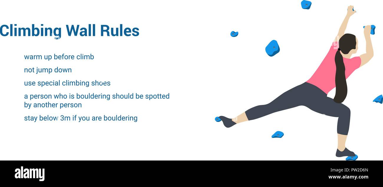 Girl rock climbing vector background hires stock photography and