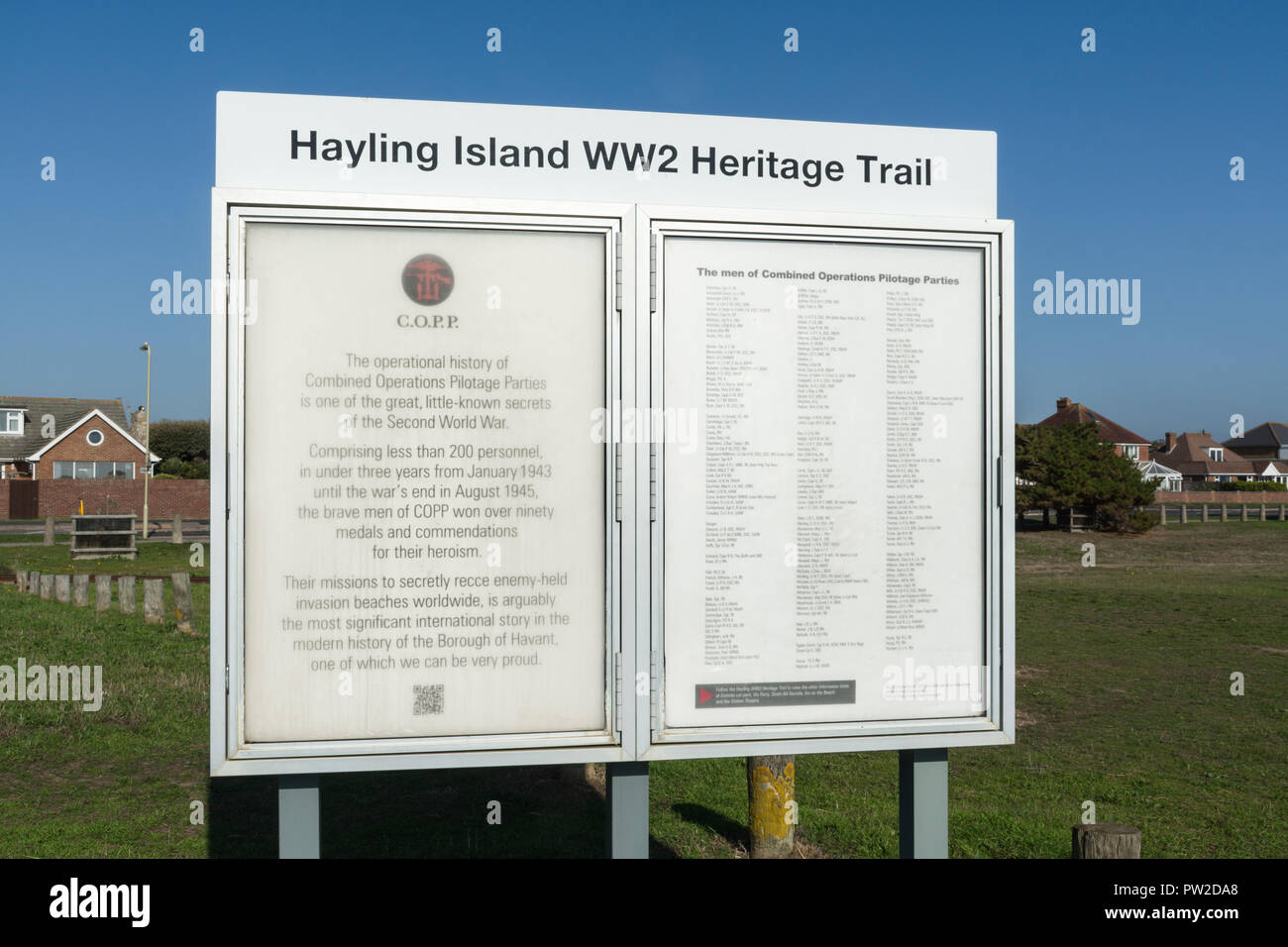 COPP (Combined Operations Pilotage Parties) memorial on Hayling Island, Hampshire, UK Stock Photo