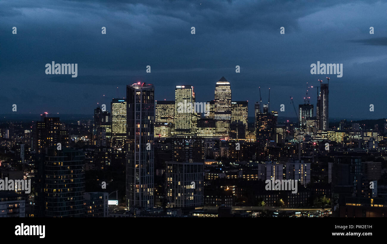 London skyline at night Stock Photo