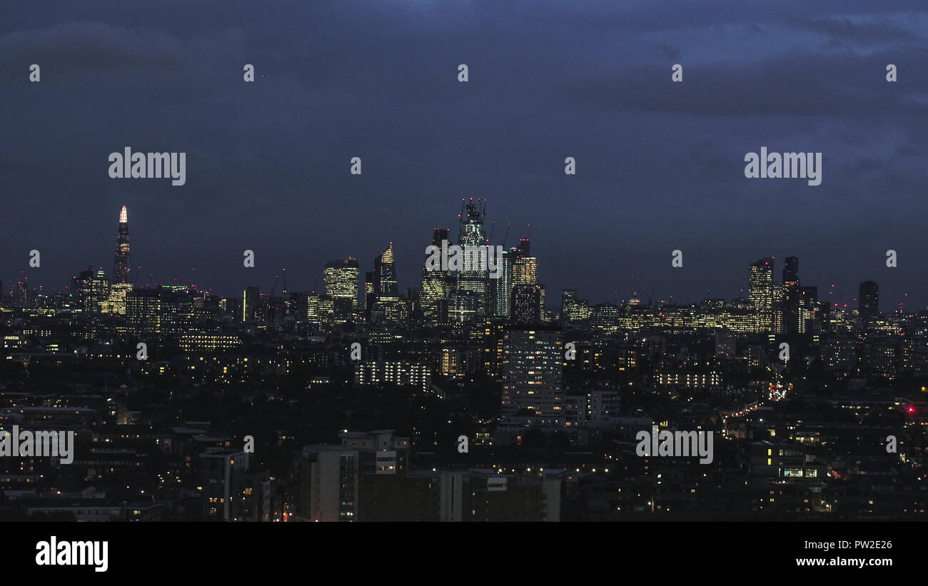 London skyline at night Stock Photo