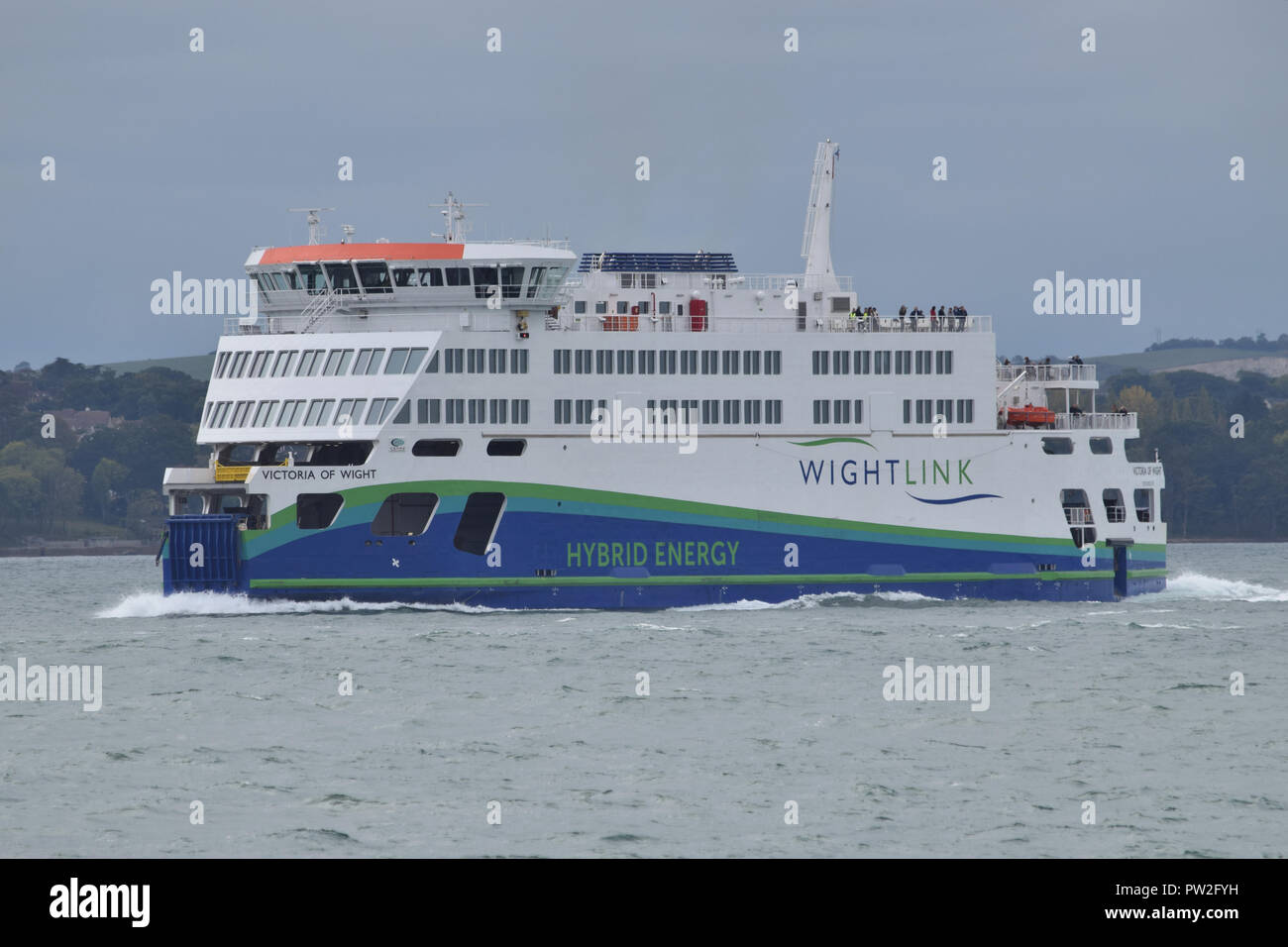 Wightlink Wightlink's latest hybrid fuel ferry the Victoria of Wight seen ...