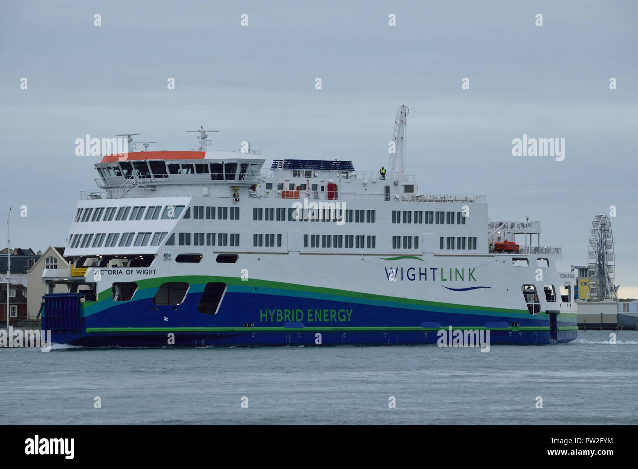 Wightlink's latest hybrid fuel ferry the Victoria of Wight seen