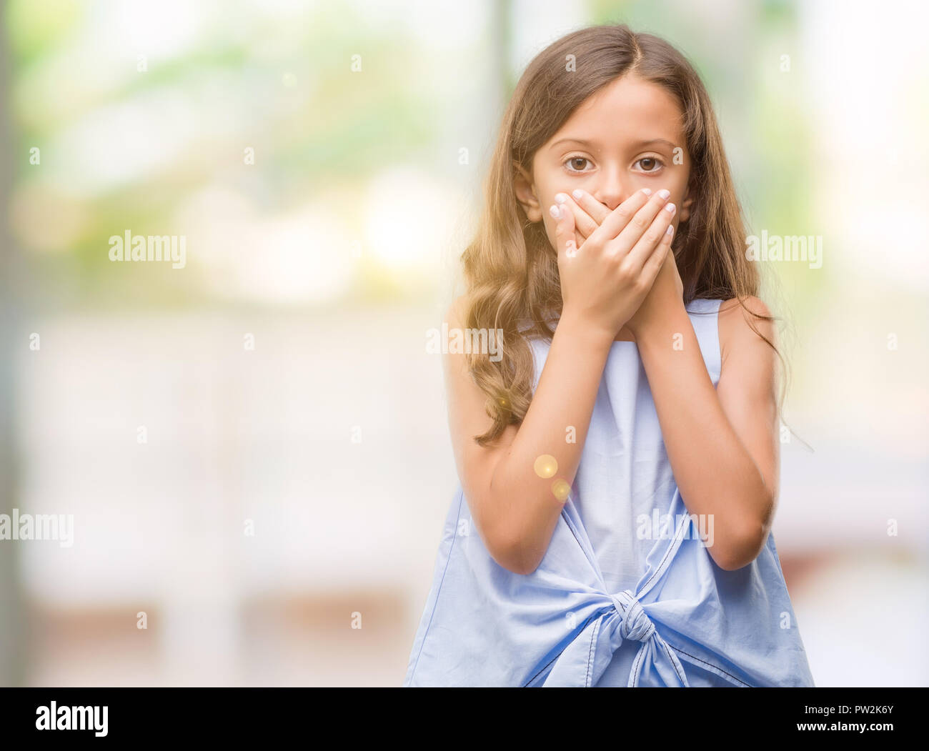 Shy Cute Colombian Girl Stock Photo