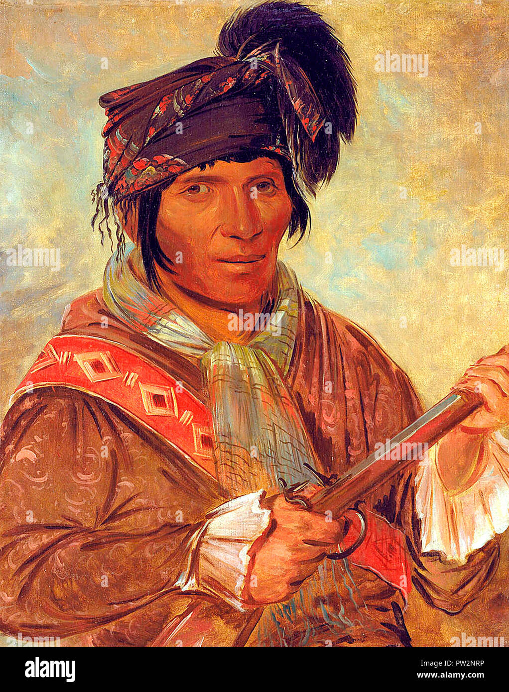 Co-ee-há-jo, a Seminole Chief, George Catlin, 1837 Stock Photo