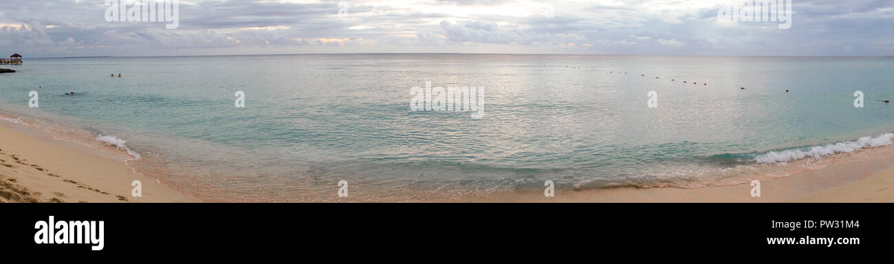 Panoramic of the beach in the afternoon Stock Photo