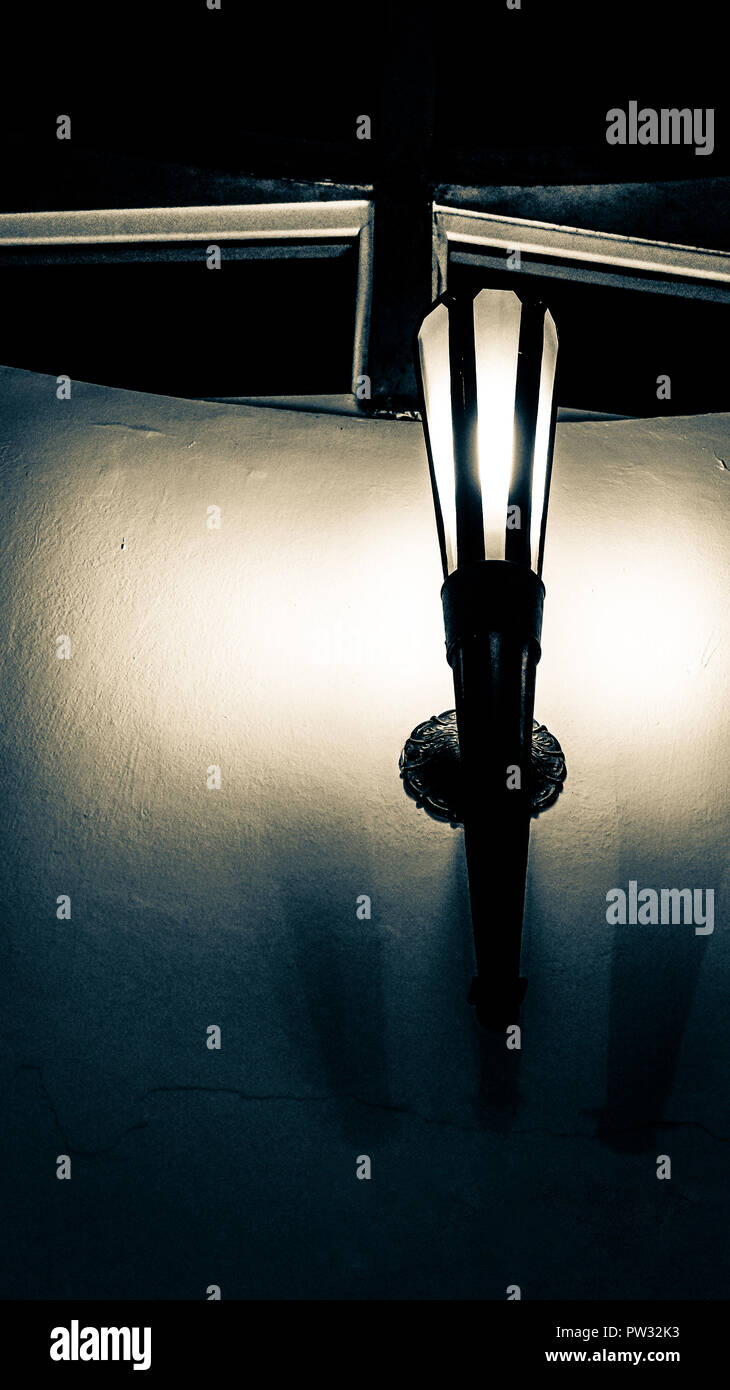 Lamp on to illuminate the environment. Stock Photo
