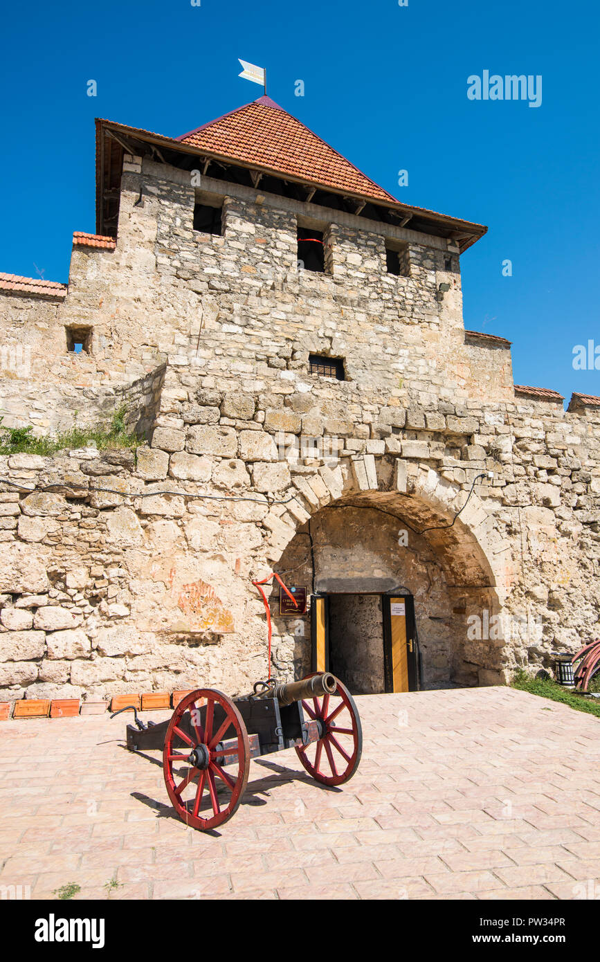 Old cannon before the Bender fortress, Bender, Republic of Transnistria, Moldova Stock Photo